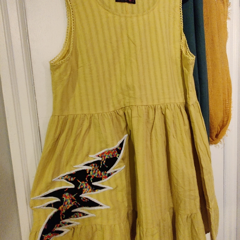Upcycled sundress with Grateful Dead bolt⚡